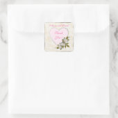 Luxe Moderne Bloemstuk Voeg Uw Tekst Toe Vierkante Sticker (Tas)