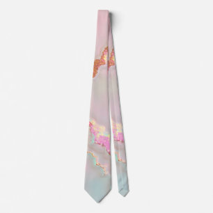 Luxe Moderne Blush Roze Zachte Mint Goud Collectie Stropdas