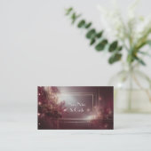 Luxe moderne botanische Bourgogne en gouden glitte Visitekaartje (Staand voorkant)