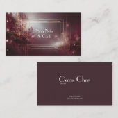 Luxe moderne botanische Bourgogne en gouden glitte Visitekaartje (Voorkant / Achterkant)