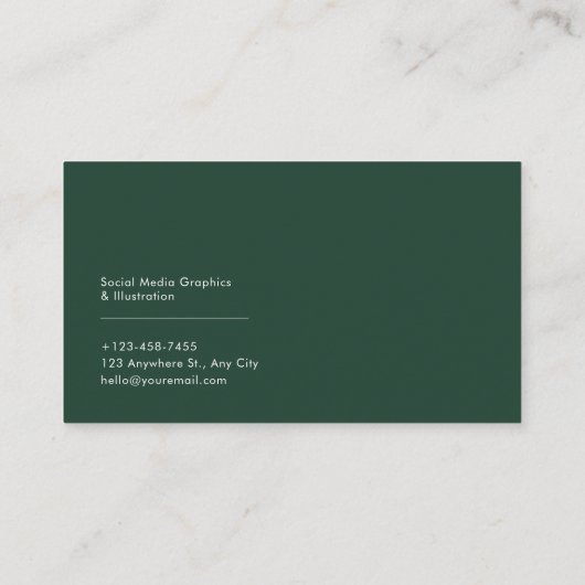 Luxe moderne botanische smaragd & goud visitekaartje (Achterkant)