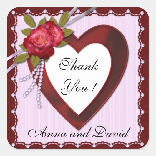 Luxe Moderne Bourgondië Voeg Uw Tekst Toe Vierkante Sticker (Voorkant)