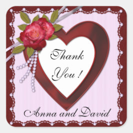 Luxe Moderne Bourgondië Voeg Uw Tekst Toe Vierkante Sticker