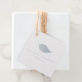 Luxe moderne bruiloft Dusty Blue Bedankjes Labels