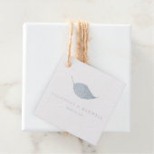 Luxe moderne bruiloft Dusty Blue Bedankjes Labels (Met doos)