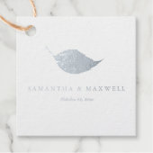 Luxe moderne bruiloft Dusty Blue Bedankjes Labels (Voorkant)