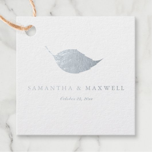 Luxe moderne bruiloft Dusty Blue Bedankjes Labels (Voorkant)