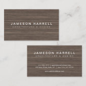 Luxe moderne bruine houten achtergrond visitekaartje (Voorkant / Achterkant)