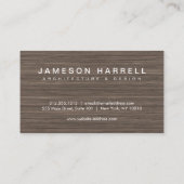 Luxe moderne bruine houten achtergrond visitekaartje (Achterkant)