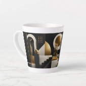 Luxe Moderne Compositie: Goud, Zwarte Cadeau Latte Mok (Linkerhoek)