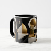 Luxe Moderne Compositie: Goud, Zwarte Cadeau Mok (Voorkant links)