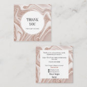 Luxe moderne dank voor uw kaartje met keup-haar vierkante visitekaartje (Voorkant / Achterkant)