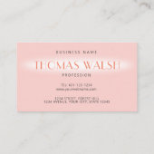 Luxe Moderne Elegante Bleke Roze Monogram Visitekaartje (Achterkant)