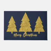 Luxe moderne elegante bomen goud en marineblauw deurmat (Voorkant)