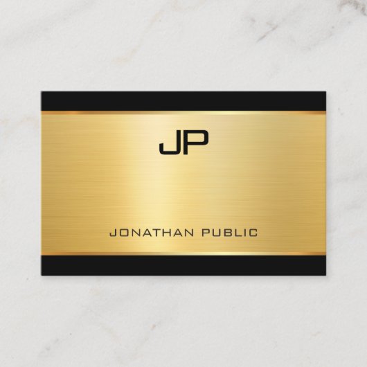 Luxe moderne elegante glamour gouden Sjabloon Visitekaartje (Voorkant)