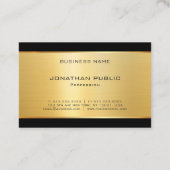 Luxe moderne elegante glamour gouden Sjabloon Visitekaartje (Achterkant)