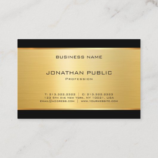 Luxe moderne elegante glamour gouden Sjabloon Visitekaartje (Achterkant)
