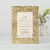 Luxe moderne elegante goudglitter 40e verjaardag kaart (Staand voorkant)