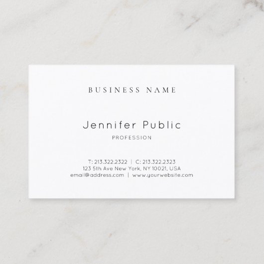 Luxe, moderne, elegante vormgeving visitekaartje (Achterkant)