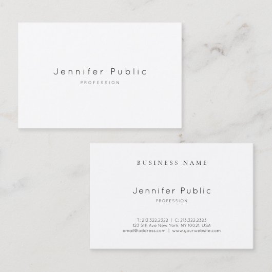 Luxe, moderne, elegante vormgeving visitekaartje (Voorkant / Achterkant)