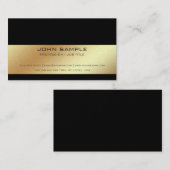 Luxe moderne elegante zwart gouden parel afwerking visitekaartje (Voorkant / Achterkant)