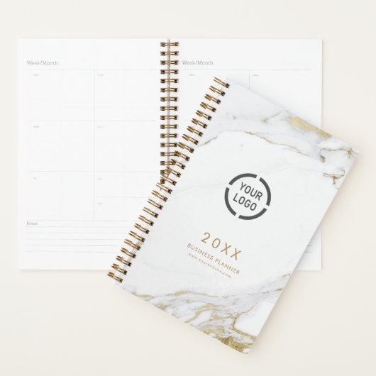 Luxe moderne faux goudmarmer company logo planner (Display)