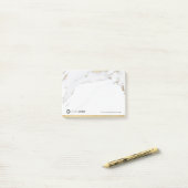 Luxe moderne faux goudmarmer company logo post-it® notes (Op bureau)