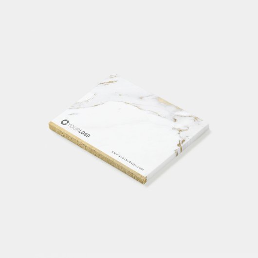Luxe moderne faux goudmarmer company logo post-it® notes (Schuin)