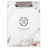 Luxe moderne faux roos goudmarmer logo klembord (Voorkant)