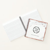 Luxe moderne faux roos goudmarmer logo notitieboek (Binnen)