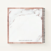 Luxe moderne faux roos goudmarmer logo notitieboek (Achterkant)