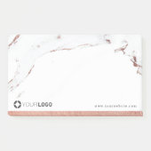 Luxe moderne faux roos goudmarmer logo post-it® notes (Voorkant)