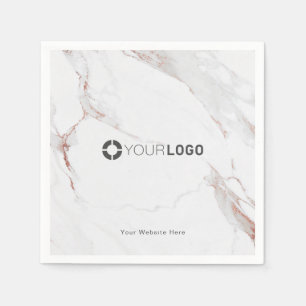 Luxe moderne faux roos goudmarmer logo servet