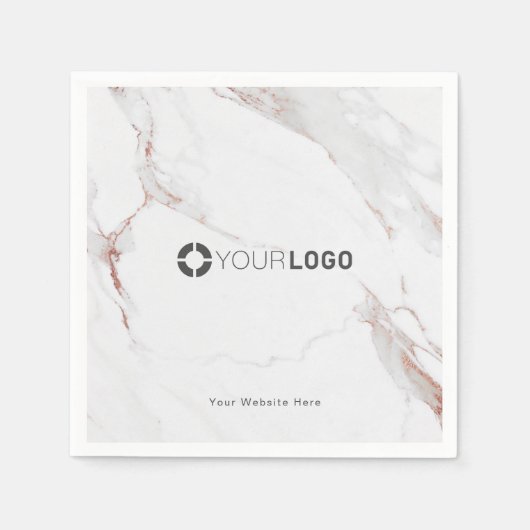 Luxe moderne faux roos goudmarmer logo servet (Voorkant)