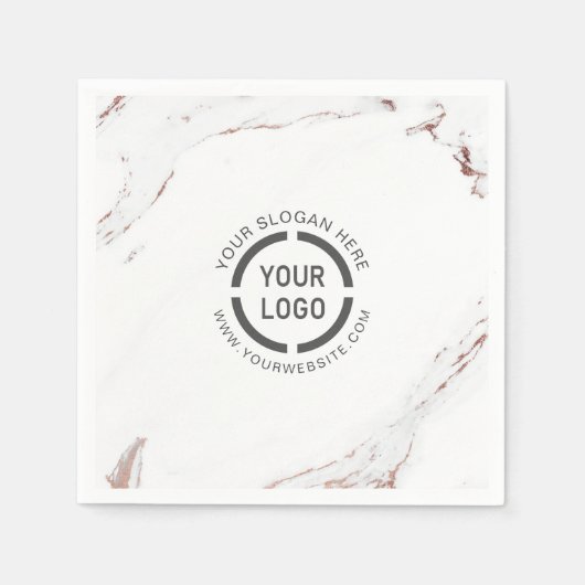 Luxe moderne faux roos goudmarmer logo servet (Voorkant)