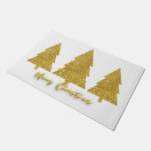 Luxe moderne feestbomen goud en wit deurmat (Schuin)