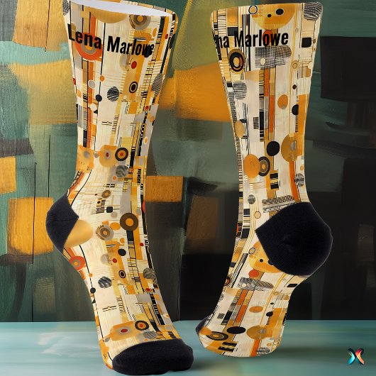 Luxe moderne geometrische gouden eigentijdse sokken