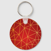 Luxe moderne geometrische gouden rode hart liefde sleutelhanger (Achterkant)