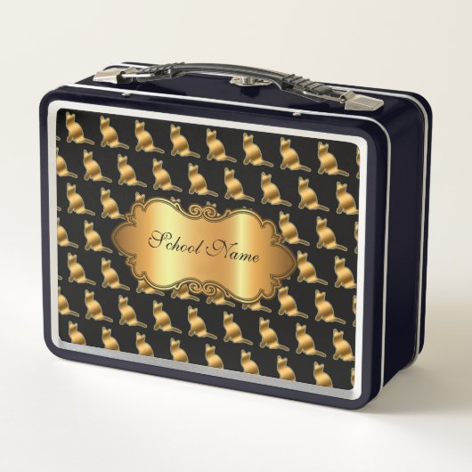 Luxe, moderne Gold Cat-add Jouw tekst (Achterkant)