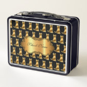 Luxe, moderne Gold Cat-add Jouw tekst (Achterkant)