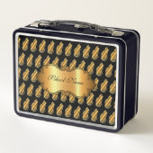 Luxe, moderne Gold Cat-add Jouw tekst (Achterkant)