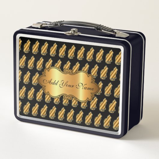 Luxe, moderne Gold Cat-add Jouw tekst (Voorkant)