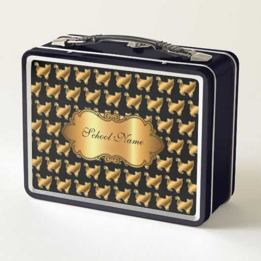 Luxe, moderne Gold Cat-add Jouw tekst (Achterkant)