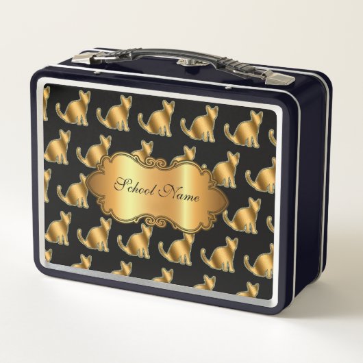 Luxe, moderne Gold Cat-add Jouw tekst (Achterkant)