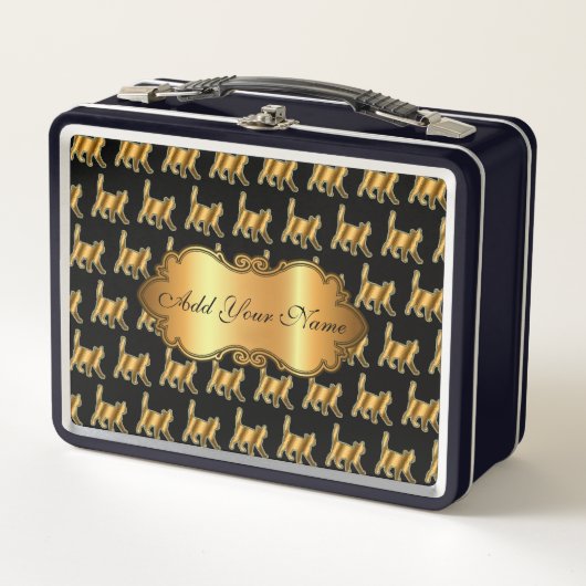 Luxe, moderne Gold Cat-add Jouw tekst (Voorkant)