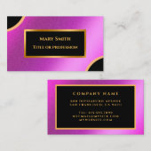 Luxe, moderne Gold Pink Professional Visitekaartje (Voorkant / Achterkant)