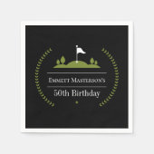 Luxe moderne golfer 50e verjaardag partij golf servet (Voorkant)