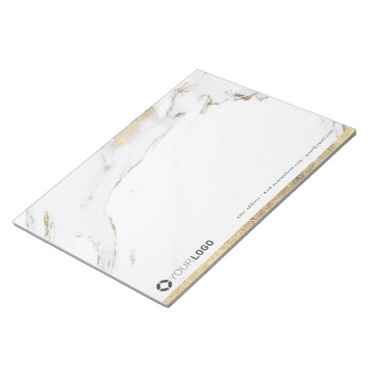 Luxe, moderne goudbruine gepersonaliseerde feestar notitieblok (Schuin)