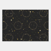 Luxe moderne gouden elementen elegante geometrisch inpakpapier vel (Voorkant 2)