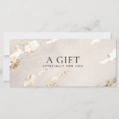 Luxe moderne gouden folie cadeaubon/certificaat (Achterkant)